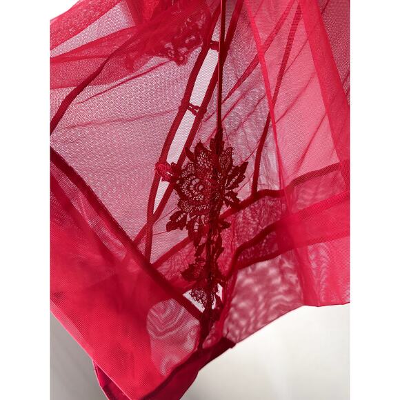 $446 La Perla Red Lace Bodysuit One Piece Womens Size Small Lingerie New - Picture 9 of 10